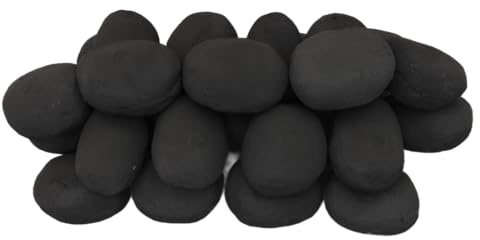 The Stove Wizard Ceramic Gas Fire Pebbles 60mm x 40mm x 40mm Black | Ceramic replacement pebbles, For compatible gas fires, Also for bioethanol fires