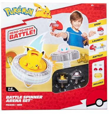 Bizak Pokémon Kampfsand Battle Spinner, Kampfspielset zum Spielen mit den Launchern der Charaktere, Pokeball-Kreisel, die mit einem Seil geworfen Werden (63224403)