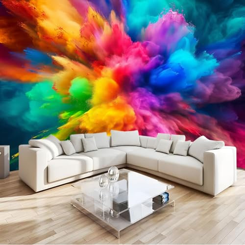 Fototapete Bunte Wolken 3D Effekt 250 x 175 cm - Fototapete Schlafzimmer Wohnzimmer Moderne Vliestapete XXL Wandtapete Motivtapeten 3d Effekt Dekoration -