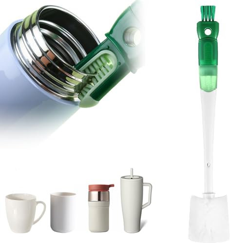 Multifunctional Water Bottle Cleaning Brush, 5 in 1 Long Handled Bottle Brush, Cleaning Brushes for Small Spaces Water Bottle Cleaning Brush for Bottles/Glass/Cups (Green)
