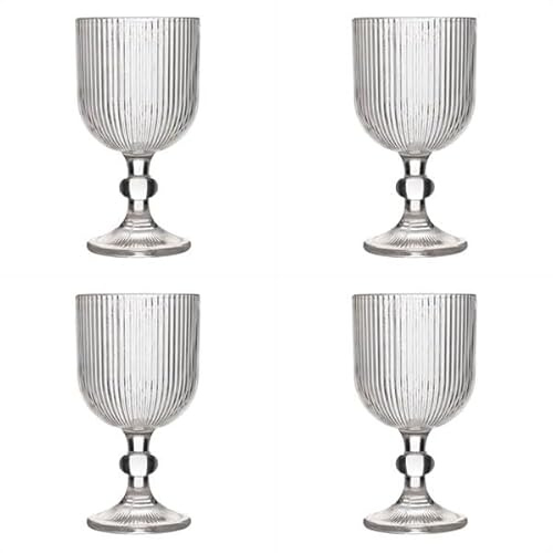 Ravenhead Linea - Set di 4 bicchieri da vino da 370 ml, design lineare contemporaneo, per rosso, bianco e rosa