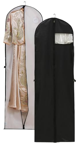 2 PCS Custodie per Abiti CHUNLINLAODA Copriabiti da Armadio 180 x 60cm Copriabiti Antipolvere Porta abiti da viaggio per Vestito Da Sposa Smoking Gonna Lunga Vestiti Cappotti