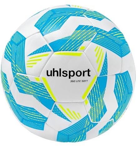 uhlsport Fußball LITE Soft 350 weiß/eisblau/Fluo gelb, Gr. 4, 5
