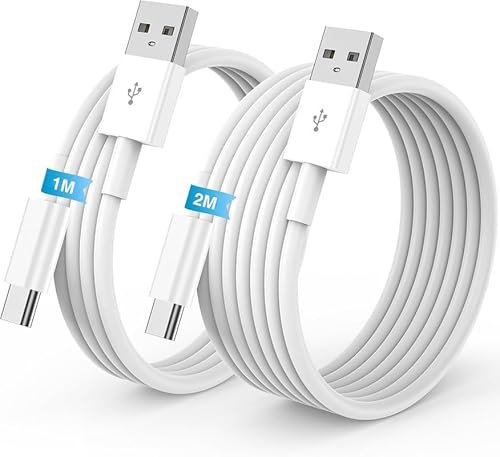 Cable USB C [2Pack,1M+2M] Carga Rápida Tipo C, Cable Usb A to Usb C Apple Original con iPhone 16 17 Pro Max/15 16 Plus/17 Air/iPad Pro/Air, for Samsung Galaxy S25/S24/S23/S22