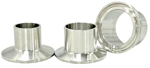 ZZAYGESY Flangia in acciaio inox a tre clip con manicotto di saldatura per raccordi per tubi di grado sanitario 304(A 140 B 155 L 28.6)
