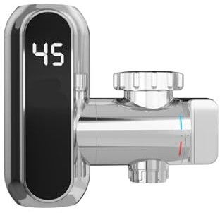 TIEOAXFT Electric Water Heating Tap Conector Instant Hot Water Faucet Adapter 220 Free installation Tankless Water Heater 3400W(XH-JB17 Silver)