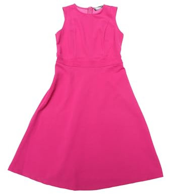 Allegra K Vestido de Trabajo para Mujer Color sólido Sin Mangas A-Line Flare Vestidos Fucsia M