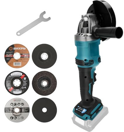 TALOEYH - Akku-Winkelschleifer Kompatibel mit Makita 18V 125mm 10000RPM Bürstenloser Motor, 4 Variable Drehzahlregelung für Metallschneiden, Schleifen, Polieren, Rostentfernung (Batterie nicht im
