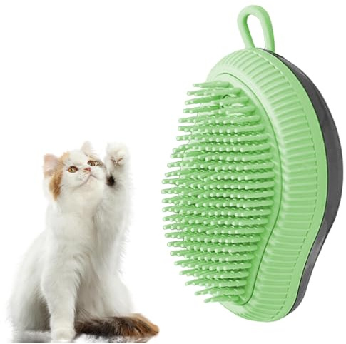 Shampoo Bürste Bubble Brush für Baden Hundeseife mit Seifenspender Dusche Bürste Silikon für Haustiere Hunde Katzen Doggie (Grün)