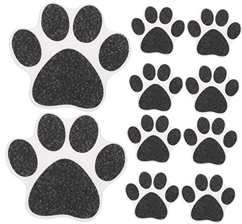 HYTROVE 10pcs Non Slip Bathtub Stickers with Dog Paw Design Strong Adhesive Shower Grips for Safe Bathroom Floors Skid Decorative Tub Decals for Home Safety