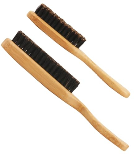 VALICLUD 2 Stück-pack Bartbürste und Friseursalonbürste aus Nylon und Bambus für Herren zum Reinigen von Haaren und Hals nach Rasur Bartpflege und Styling zu Hause