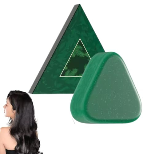 Champú sólido Nature Triangle, champú Green Soap, champú sólido con agua de arroz glutinoso. Limpieza y fortalecimiento capilar suave para mujeres y hombres (1 piezas)