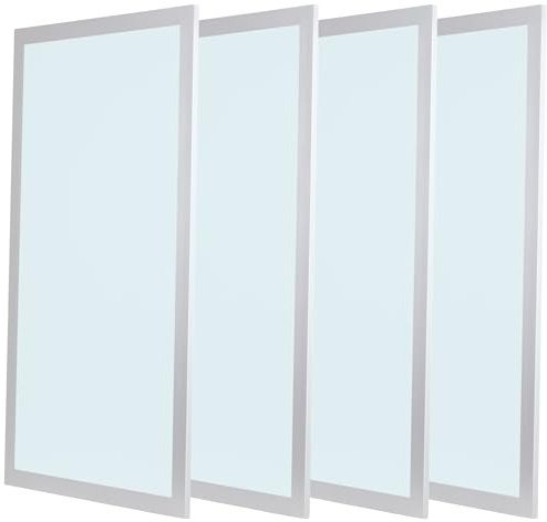 Bright Source 1200x600 LED Panel, Backlit Recessed Ceiling Light, 72W, 6400lm, 120° Beam Angle, IP20, 6000K Daylight, Driver Included, Low Glare UGR <19, Flicker Free, 4 Pack