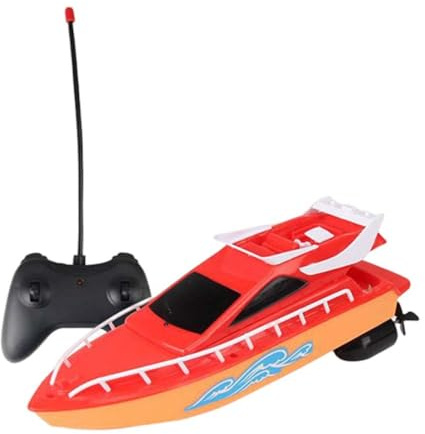 Uanqfegy Mini RC-leksaksbåt med fjärrkontroll, vattentät racingbåt för utomhuslek för barn (utan batteri) röd