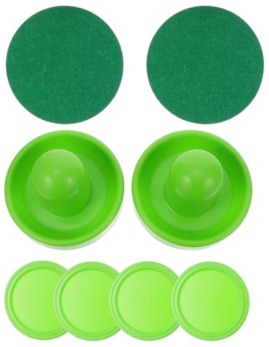Veemoon Pousseurs et Palets de Hockey sur Air en Abs 76 Mm, Ensemble 8 Pièces Vert, Accessoires pour Table de Air Hockey, Matériel Sport pour Loisirs et Jeux D’Arcade