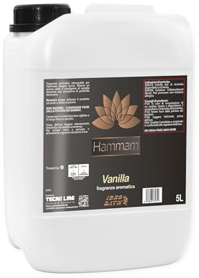 IDRO BATH Fragancia aromática para baños turcos y hammams VANILLA 5 LT | Fragancia aromática concentrada – Aroma a vainilla