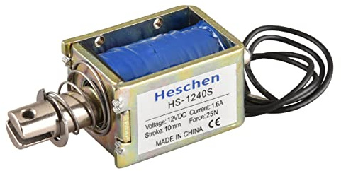 Hechen Magnetspule Elektromagnetnetz HS-1240S DC12V 1.6A 25N 10mm Hub Push Pull Type Open Frame Türschloss