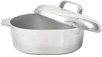 IMUSA USA Heavy Duty Cajun Oval Aluminum Roaster 15, Silver