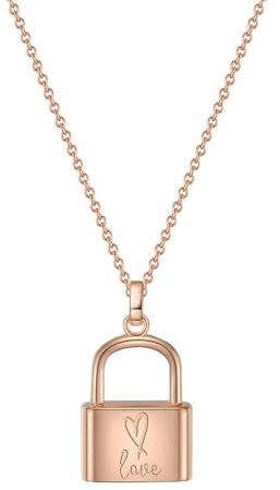 GLANZSTÜCKE MÜNCHEN Damen Kette 925/- Sterling Silber roségold | rosévergoldet 14 Karat, Ankerkette, Schloss, Federring