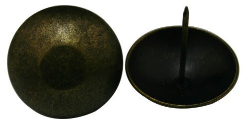 Fenggtonqii Clavos redondos de cabeza grande de 25 mm de diámetro, color latón antiguo, paquete de 6