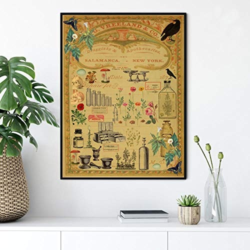 Victorian Apothecary Vintage Poster Canvas Painting Prints Wall Art Pictures Office Home Decoration, Posters Aesthetic Vintage, Posters Art Deco,Konstverk Affischer Posters - 30X40Cm