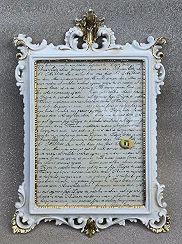 Bilderrahmen Elfenbein Weiß Gold Creme Gold Antik Barockrahmen 36x24cm Fotorahmen Shabby 20x15 Deko Hängerahmen Spiegelrahmen Vintage Landhausstil Prunkrahmen c12M