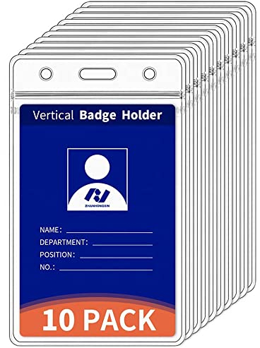 VOVIGGOL 10 Stück Kartenhüllen Flexibel und Wasserdicht, Vertikaler Ausweishülle Ausweishalter Kartenhalter oder Namenschilder für Lanyards, Ausweiskartenhalter für Büro Schule