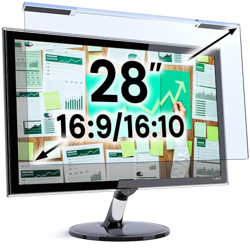 VINTEZ Blue Light Screen Protector for 28 Inch Computer Monitor and Laptop – Anti-UV Blue Light Blocking Film for Desktop PC, Eye Protection Filter, 24.9 x 15.5, 1 Pack