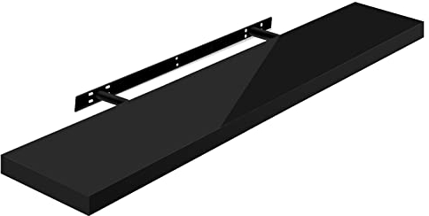 WOLTU Mensola da Muro Scaffale Sospeso da Parete Libreria Piccola per Soggiorno Cameretta Porta CD Dvd, Pannello MDF 30x22,9x3,8cm, Nero, RG9482sz