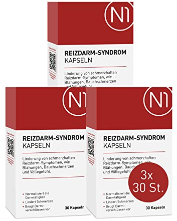 N1 Reizdarm Kapseln 90 St. - [Medizinprodukt] - Lindert Reizdarm Symptome wie Blähungen, Bauchschmerzen & Völlegefühl - Reizdarm Medikamente