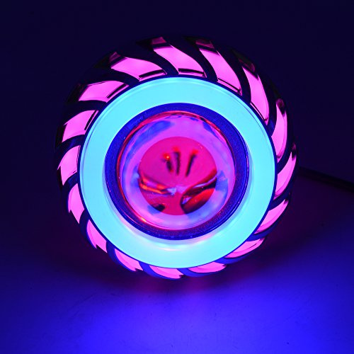ARMED 12v Luce Lampada proiettore Lente LED Diavolo Occhi 30w 1200lm 200000h Doppia Luce diaframma(Rosa e Blu)