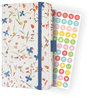 SIGEL J4306 Wochenkalender Jolie 2024, Bloom Violet, ca. A6, weiß, violett, Hardcover, Gummiband, Stiftschlaufe, Einstecktasche, 174 Seiten, aus nachhaltigem Papier, Terminplaner