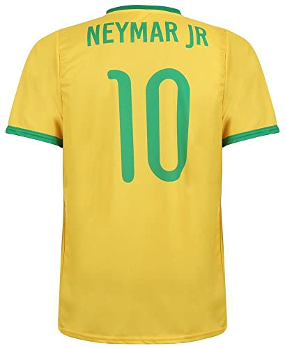 Kingdo Maglia da Calcio Brasile Neymar - Bambino e Adulto - Ragazzi - Regali per Il Calcio - Maglietta Sportiva - Abbigliamento Sportivo - Taglia 152