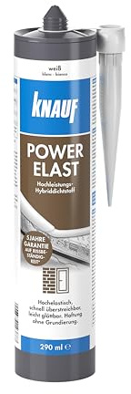 Knauf POWER-ELAST Hochleistungs Hybrid-Dichtstoff zum Verfugen von Anschluss-Fugen – Fugen-Dichtstoff u.a. für Holz, Stein, Mauer-Werk und Gips-Platten, 290 ml