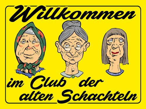 Holzschild 30x40 cm Club der alten Schachteln Oma Wand Deko Cafe Sammler Geschenk