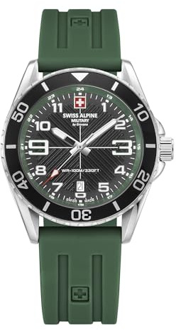 Swiss Alpine Military Reloj analógico de cuarzo para hombre 7029.1 de silicona, Correa.