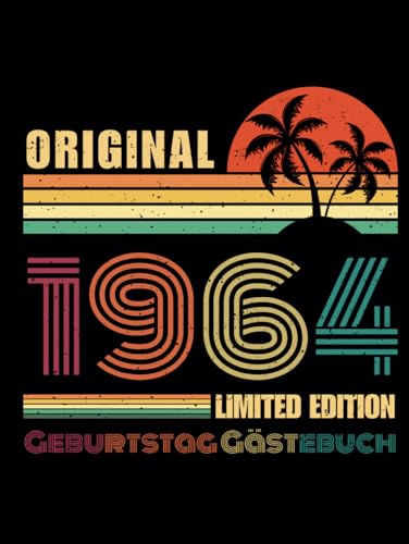 Gästebuch 60 Geburtstag 1964: Buch für Glückwünsche und Fotos der Gäste mit 80 seiten