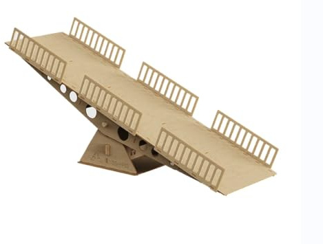 YSKMLOLP RC Wood Bridge, Crawler Car Simulated Obstacle Steep Roadblock Xyloid Bridge, RC Car Bridge Obstacle and Seesaw Simulation Tool Accessories (B)