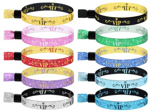 100 farbige VIP-Armbänder für Konzerte und Partys, leichte Einweg-Handgelenkschlaufe (mehrfarbig)