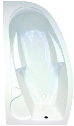 ONDÉE, Kit Vasca da Bagno e Pannello FANY, vasca angolare, 160x90 cm angolo a sinistra, 200L, Puntini antiscivolo, 5 piedi con viti di regolazione forniti, Senza scarico, rubinetteria