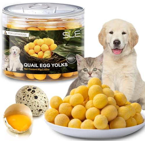 Gesunde schmackhafte Gefriergetrocknete Haustierfutter Quail Egg Yellow für Katzen und Hunde, Lyophilisierte Leckerlis Wachtel-Eigelb, Gesunde und Schmeckende Snacks für Training