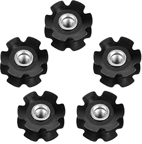 equlup Fahrrad-Headset-Sternmutter, 2,5 x 2,5 x 1,5 cm/1 x 1 x 0,6 Zoll, 5 Stück, Fahrrad-Sternmutter ohne Gewinde, Rennrad-Reparatur, Radfahren, zahnloser Kern für 28,6 mm
