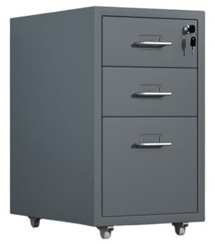 Büroschrank 1,2 mm dicker Stahlschrank, multifunktionaler Lagerschrank, Büro-Aktenschrank, Schrank mit mehreren Schubladen, Datenspeicherschrank Dokumentenschrank(Grigio)