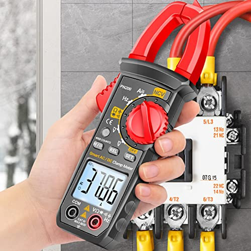 Digital Clamp Meter Multimeter, Multifunctional AC DC Ammeter, Frequency, Continuity, Live Wire Test, NCV Smart Multimeter for Testing