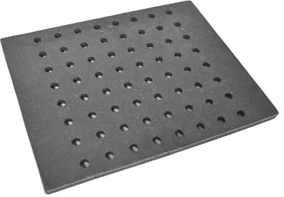 SEZAM Grille de Poêle en Fonte Avec Trous - Compatible Avec Four et Cheminée - Grille à Charbon d'Angle