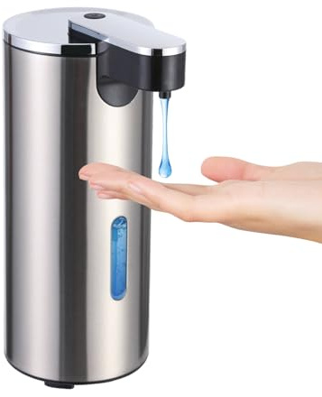 Automatic Soap Dispenser, Automatic Soap Dispenser Touchless, Kitchen & Bathroom, 3 Adjustable Volume for Liquid Soap, Water-Resistant, Hotel, Restaurant and School, Clog-Free, Stainless Steel