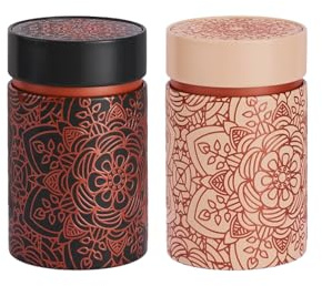 Eigenart Case Mandala 2er Set Metalldose rund mit Drehverschluss und einer Füllmenge von 500g, MD115158