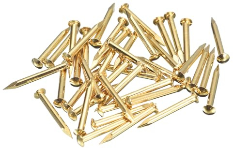 QUARKZMAN 70pcs Petits Clous en Laiton à Tête Ronde 2x20mm(DxL) Laiton