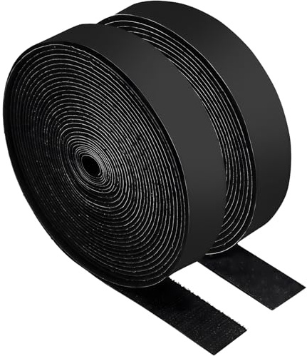 Klettband Selbstklebend Extra Stark,10M x16mm Klettverschluss Selbstklebend, Klett Klebeband Fliegengitter, zum anbringen von Fliegengitter, als Klettverschluss (Schwarz)