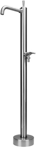 Rubinetti e fontane da esterno in acciaio inox con doppia uscita alta/bassa per scuole, parchi, cortili, resistenti ed eleganti (104 x 16 cm)